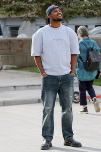 African young man posing